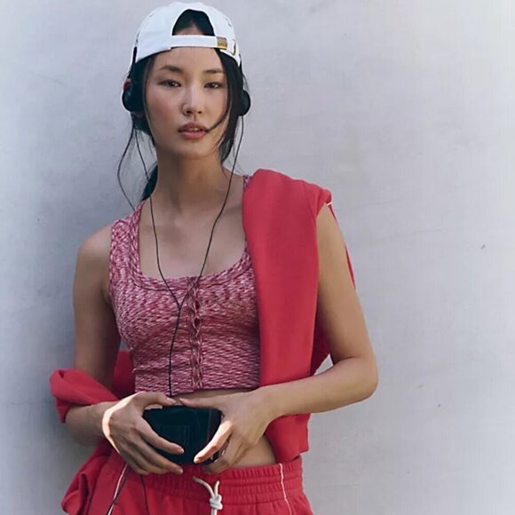 NWT FP Movement Swan Song Red Snap Front Cami - Picture 1 of 7